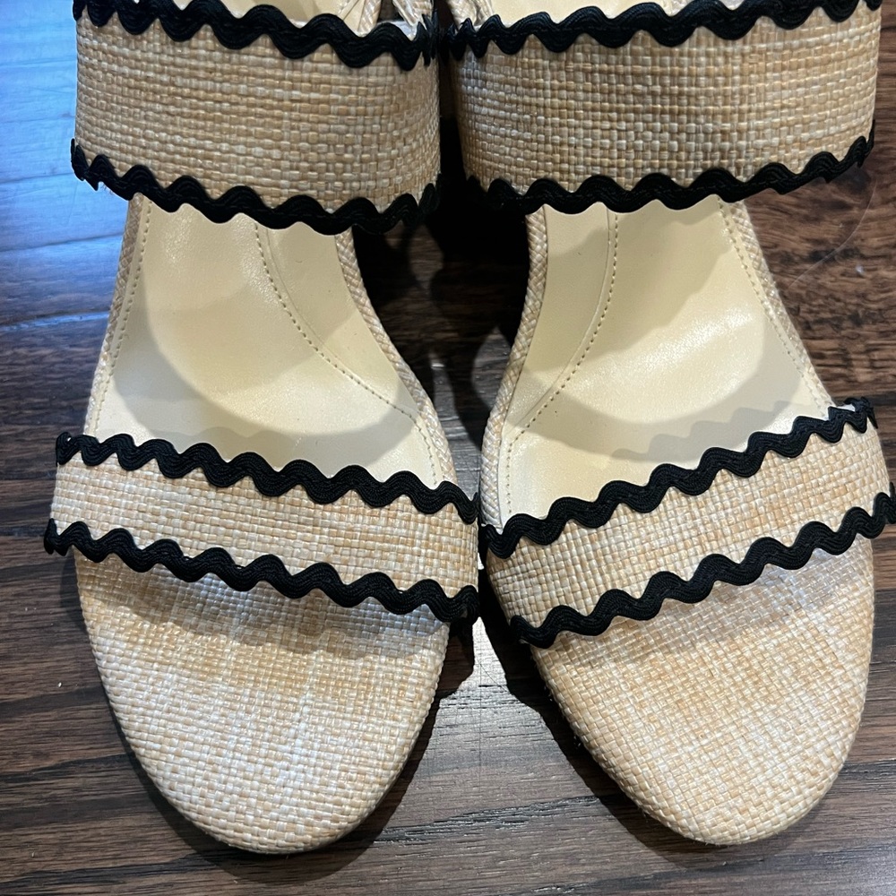 Anne Klein Raine Rickrack Raffia Slingback Sandal 10 - Picture 8 of 11